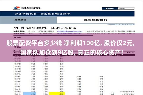 股票配资平台多少钱 净利润100亿, 股价仅2元, 国家队加仓到9亿股, 真正的核心资产!